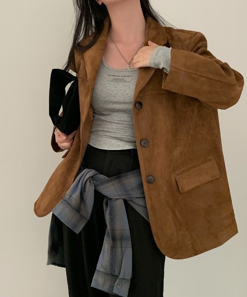 「FREE STYLISTS」 テーラードジャケット FREE キャメル レディース_画像7