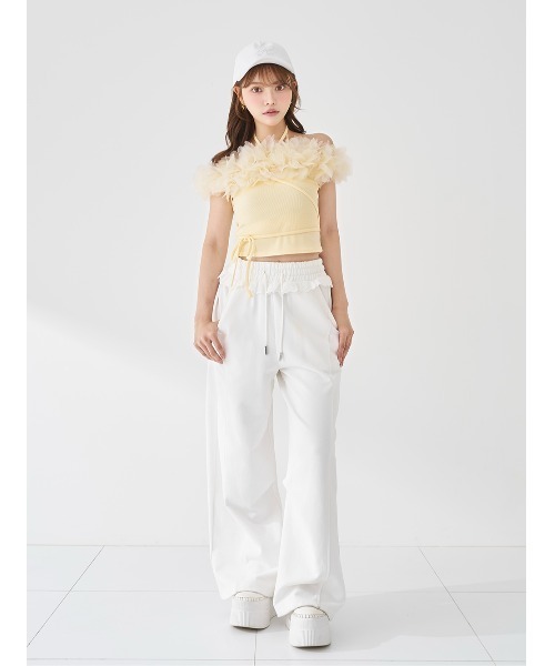 Darich（ダーリッチ） フェザーフラワーオフショルトップス レディース