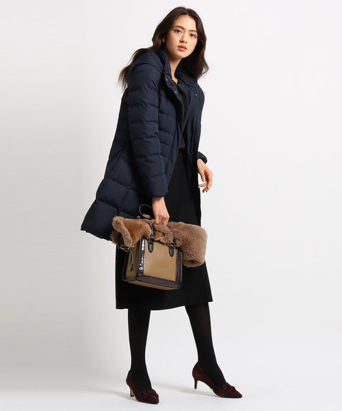 ダウン ダウンジャケット [S]【撥水加工】2WAY フーデットダウンコート 撥水加工 2WAY