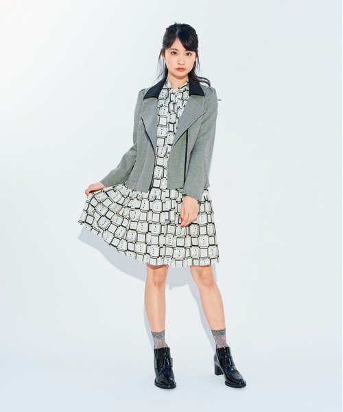 ブランドショッパー付き ワンピース Square Sounds柄 ボウタイワンピース Zozotown Paypayモール店 通販 Paypayモール 通販限定 Newmatic Ae