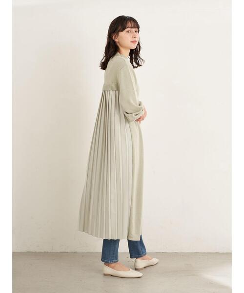 earth music&ecology ワンピース バックプリーツニットワンピース  