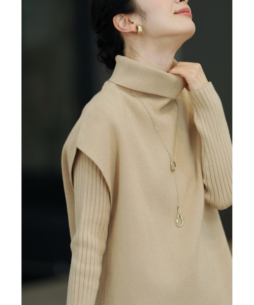 ニット セーター 重ね着で二の腕帳消しニット（2点セット） レディース