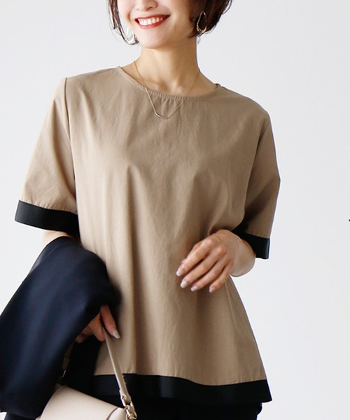 tシャツ 大人の色合わせ夏の仕事服配色ブラウス レディース Ehre style tシャツ 大人の色合わせ夏の仕事服配色ブラウス