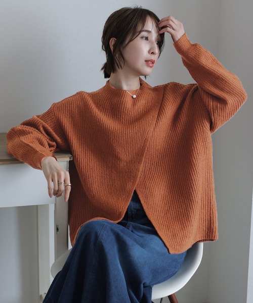 2wayクロスアシメセーター ElegChic ニット セーター 2wayクロスアシメセーター レディース