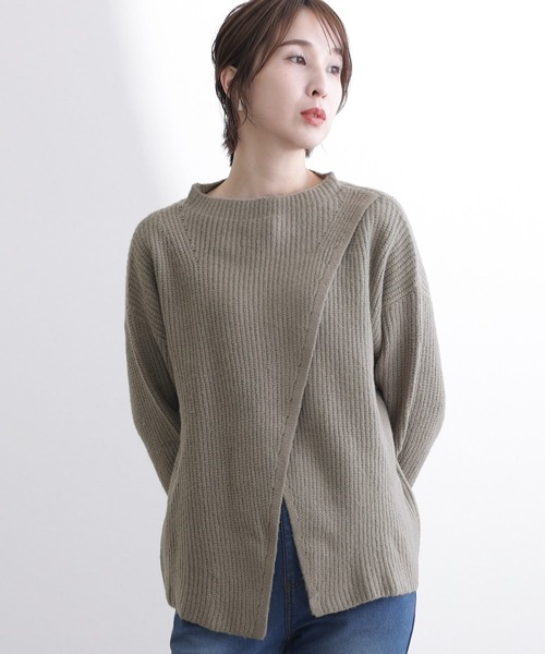 ニット セーター 2wayクロスアシメセーター レディース ElegChic ニット セーター 2wayクロスアシメセーター レディース
