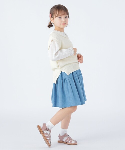 SHIPS ブラウス シャツ KIDS:100〜130cm / フリル カラー ジャ