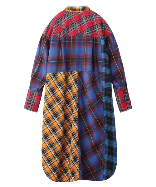 MILKFED.（ミルクフェド） シャツワンピース PLAID PATCHWORK SHIRT 