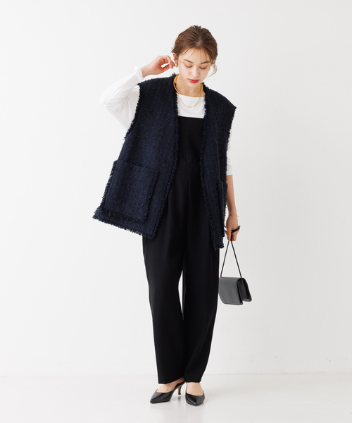 NANIWa　ROUGE VIF ツイード ベスト ジレ Rouge vif（ルージュ ヴィフ） ベスト ジレ ツィードベスト レディース