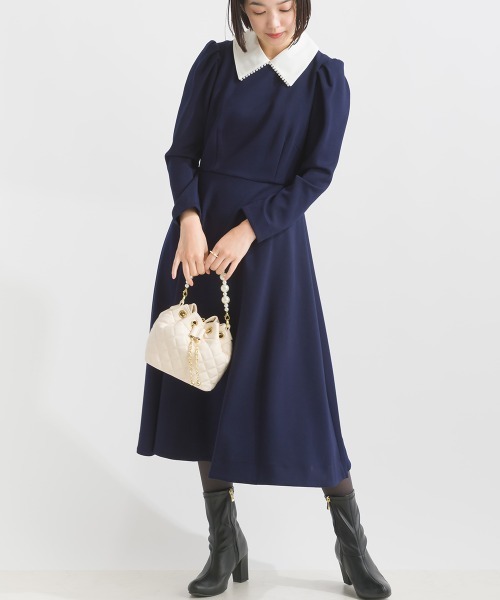 PICCIN ワンピース パール PICCIN PERLA ワンピース 取り外し可能パール襟ワンピース