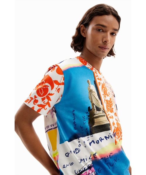 デシグアル Desigual コラージュプリントTシャツ （マルチ） デシグアル Desigual 写真コラージュ Tシャツ （マルチ） -waja