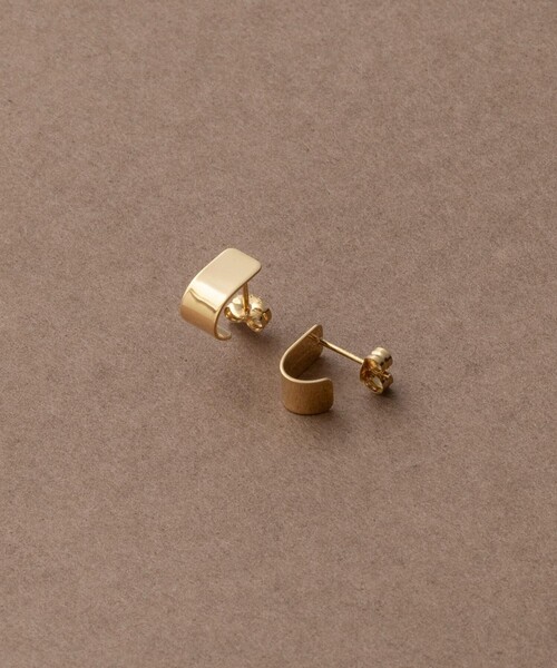 (B050708) K18 YG ピアス レディース アクセサリー TAKE-UP ピアス K18/K10フラワーパンチングフープピアス( YG