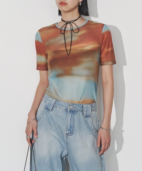 tシャツ soft sheer half sleeve tee(ソフトシアーハーフスリーブTシャツ) レディース DRESSLAVE tシャツ soft sheer half sleeve tee(ソフトシアー