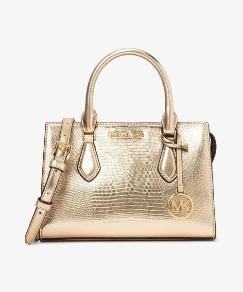 美品　MICHAELKORSマイケルコース クロコ型押し　ゴールド　バッグ MICHAEL KORS（マイケルコース）ゴールド×ブラウン