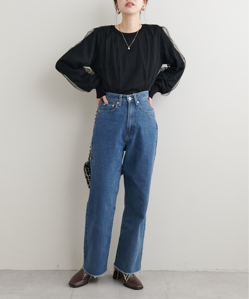 natural couture ニット セーター チュールレイヤードニットプル