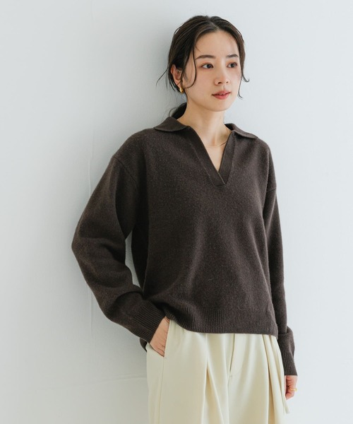 ニット セーター カシミヤ混強縮キーネックニットプルオーバー レディース URBAN RESEARCH ニット セーター カシミヤ混強縮キーネック