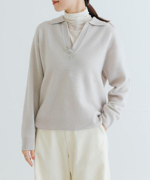 2023年製　カシミヤ混 HAND刺繍KNITプルオーバー URBAN RESEARCH（アーバンリサーチ） ニット セーター カシミヤ混強縮