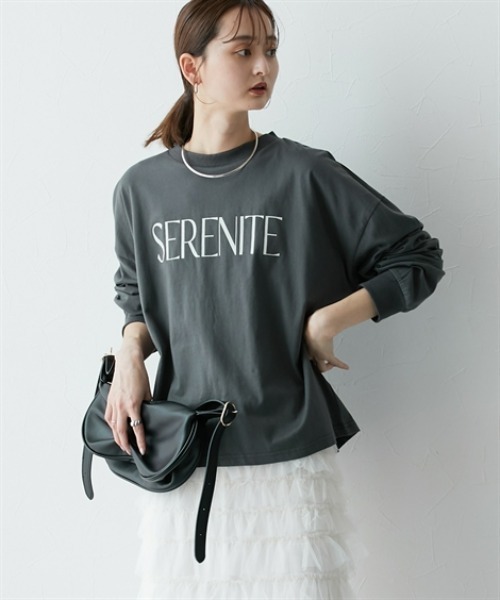 すぐにお届け♪ BALENCIAGA ゆったり シルエット 長袖 Tシャツ ニッセン tシャツ ゆったりシルエット長袖ロゴTシャツ