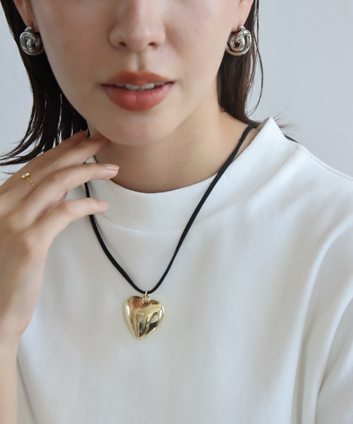 abaskdesign ネックレス ハートペンダントコードネックレス 長さ