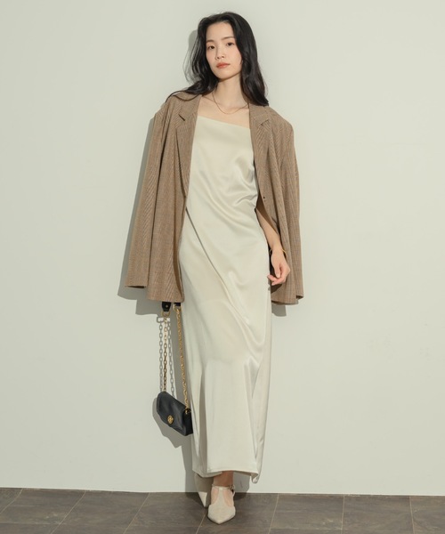 NEUNA ワンピース サテンバックシャンキャミワンピース