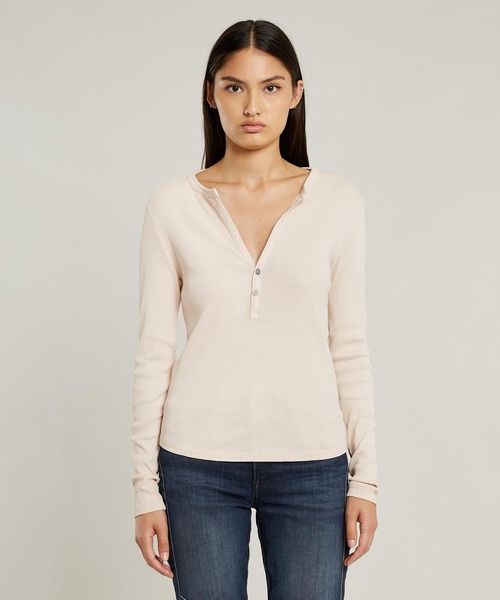 tシャツ DEEP V-NECK SLIM TOP/Vネックスリムトップス レディース