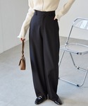 ワイドパンツ パンツ 「4サイズ展開」麻調素材...の詳細画像1