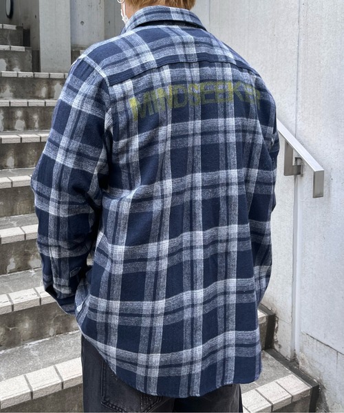 mindseeker マインドシーカー オーバーサイズフランネルチェックシャツ mindseeker（マインドシーカー） シャツ Back Logo Check Shirt メンズ