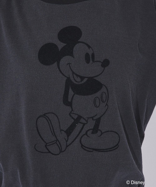 GOOD ROCK SPEED / グッドロックスピード | × Disney / ディズニー ミッキープリント ヴィンテージ加工 カットソー | F | チャコール | レディース GOOD ROCK SPEED（グッドロックスピード） tシャツ レディース メンズ