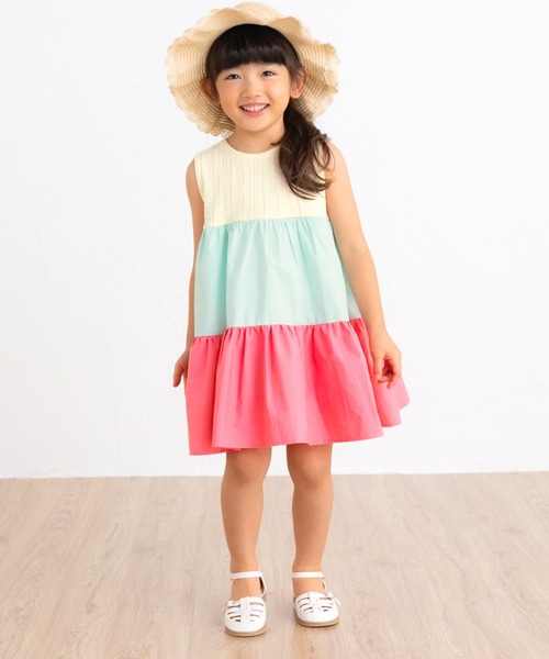 ami amie ワンピース 切替ノースリーブワンピース キッズ 子供服