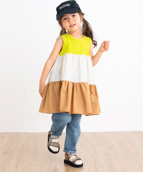 ami amie ワンピース 切替ノースリーブワンピース キッズ 子供服
