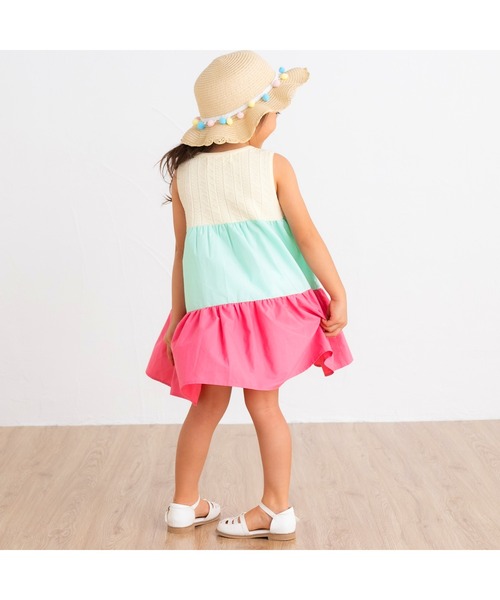 ami amie ワンピース 切替ノースリーブワンピース キッズ 子供服