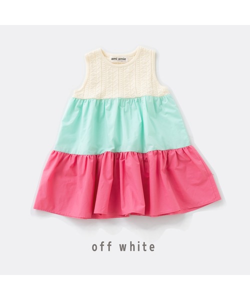 【最安値】Andmaryノースリーブ ミニワンピース ami amie ワンピース 切替ノースリーブワンピース キッズ 子供服