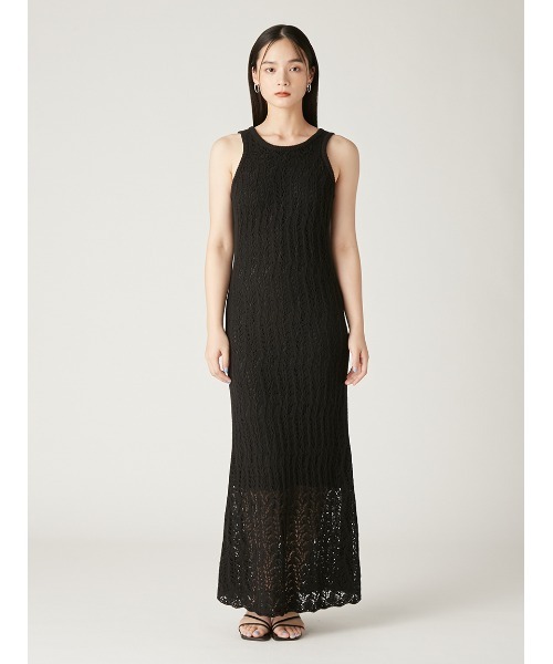 FRAY I.D ワンピース メッシュレースアメスリニットワンピース