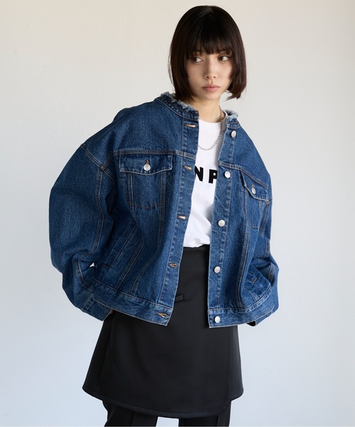 25SS DENIMノーカラージャケット SOTT ジャケット ノーカラージャケット Collarless Denim Jacket ノー