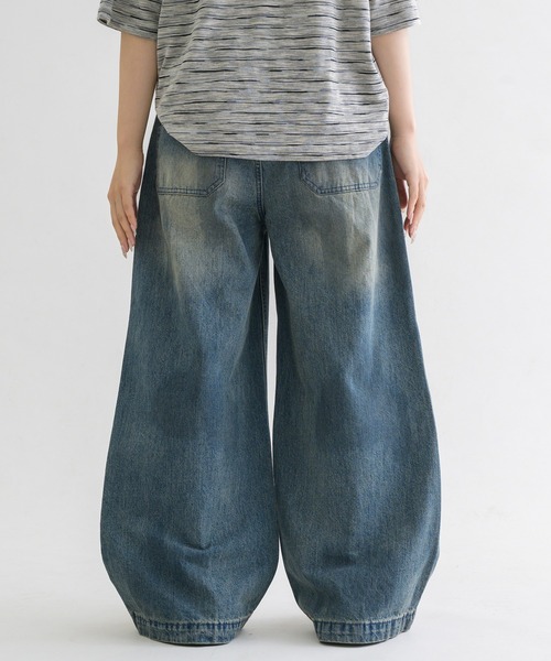 epnok ジーンズ 「EPNK」Switch slab wide denim pants