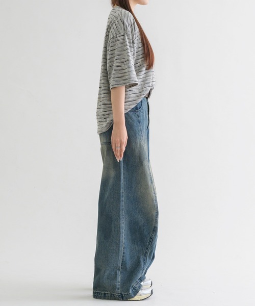 epnok ジーンズ 「EPNK」Switch slab wide denim pants