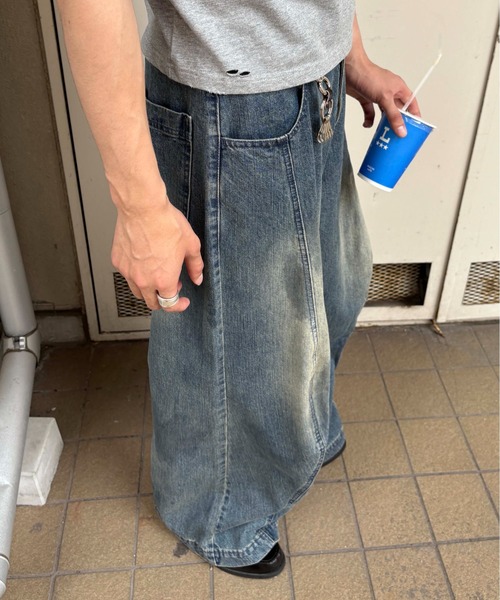 epnok ジーンズ 「EPNK」Switch slab wide denim pants