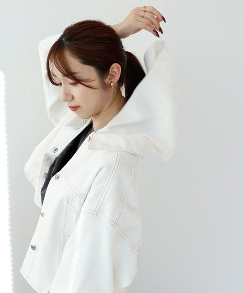 Jines（ジネス） デニムジャケット gジャン デニム×ニットGジャン