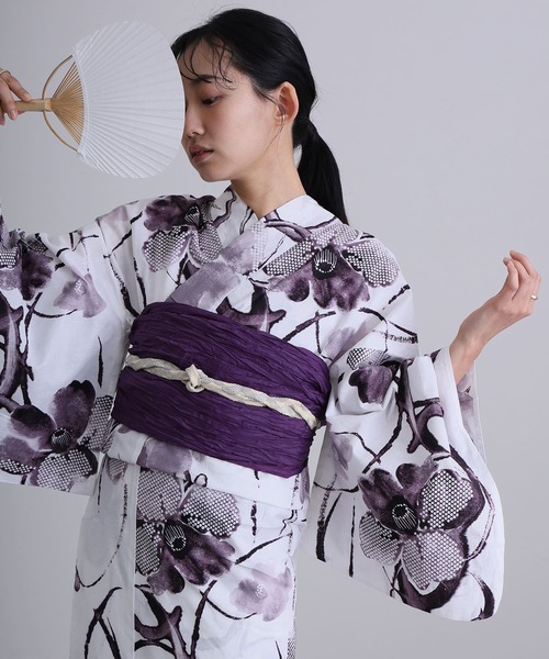 Yulie 大人浴衣2点セット洗える ピンク yulie 浴衣 ＼8種類から選べる洗える浴衣2点セット／「大人浴衣+