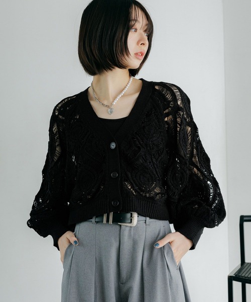 PAGEBOY（ページボーイ） カーディガン スカシリーフニットボレロ 「一