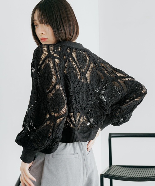 PAGEBOY（ページボーイ） カーディガン スカシリーフニットボレロ 「一