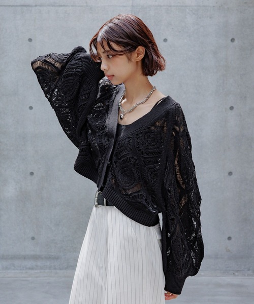 PAGEBOY（ページボーイ） カーディガン スカシリーフニットボレロ