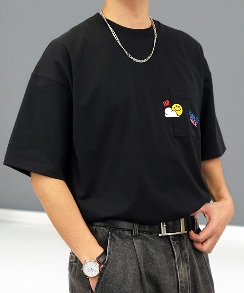 tシャツ レトロ ポップ 白 黒 Tシャツ ヘビーウェイト メンズ