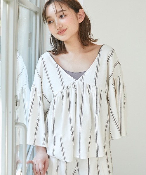 【4/19限定ご希望値下げ】 GELATO PIQUE ホワイトルームウェア gelato pique パジャマ ルームウェア ガーゼライクプルオーバー