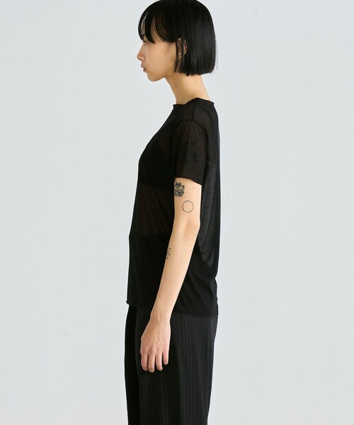 Edition tシャツ シアーフライス ハーフスリーブトップス