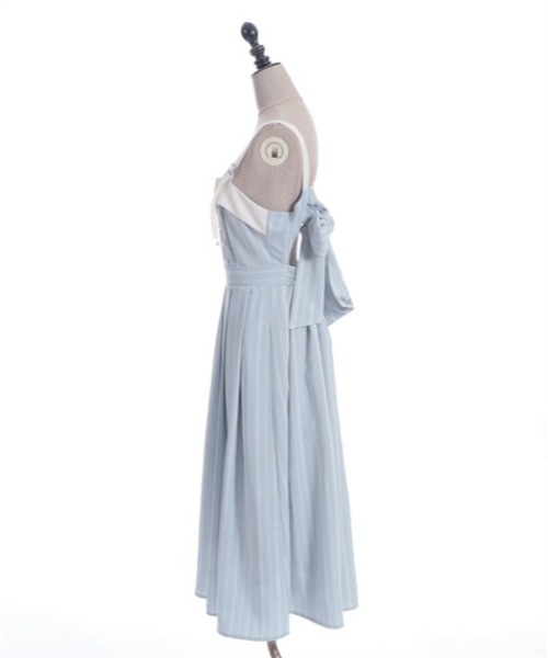 axes femme（アクシーズ ファム） ワンピース 蝶刺繍リボンストライプ