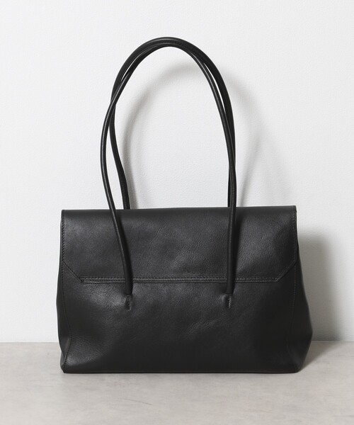 ブラックレザーフラップトートバッグ Firsthand トートバッグ Firsthand/ファーストハンド レザー