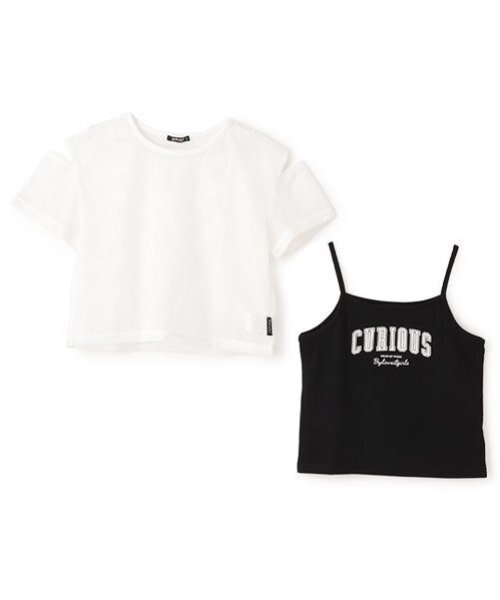 by LOVEiT tシャツ 「ニコプチ掲載」メッシュTキャミセット