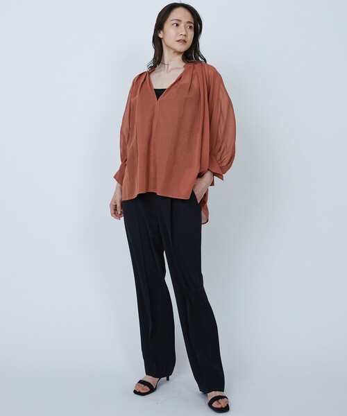 1er Arrondissement ブラウス シャツ コットンオーガンジーブラウス