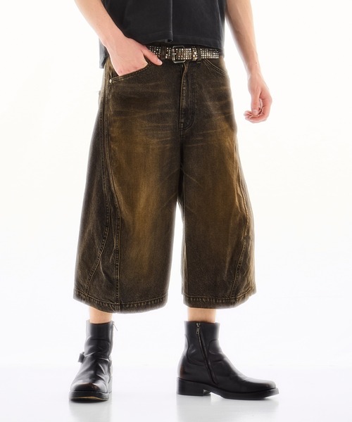 値下げ！Bumped Skinny Cats 超低テンション弦 NVRFRGT ネヴァーフォーゲット 25SS 3D TWISTED JORTS
