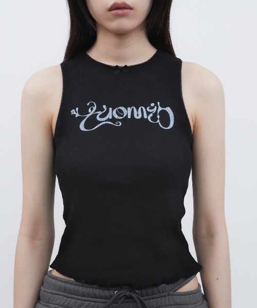タンクトップ ノースリーブ 「TUOMIO」POINTELLE RIBBON TANK レディース